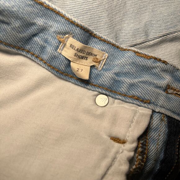 Madewell Relaxed Cut Off Denim Shorts Light Wash Blue Size 27 - Picture 6 of 7